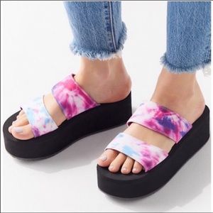Urban outfitters Ava tie dye platform sandals